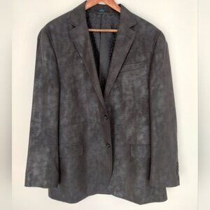 Hechter Studio Mens Velvet Blazer Size 42L Black Red Floral Lining Velour